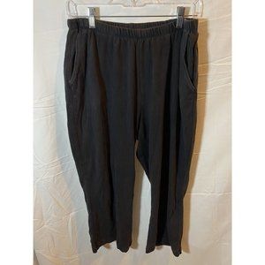 Lands End Sweatpants Womens Medium Black Lounge‎ Ladies 29x20.